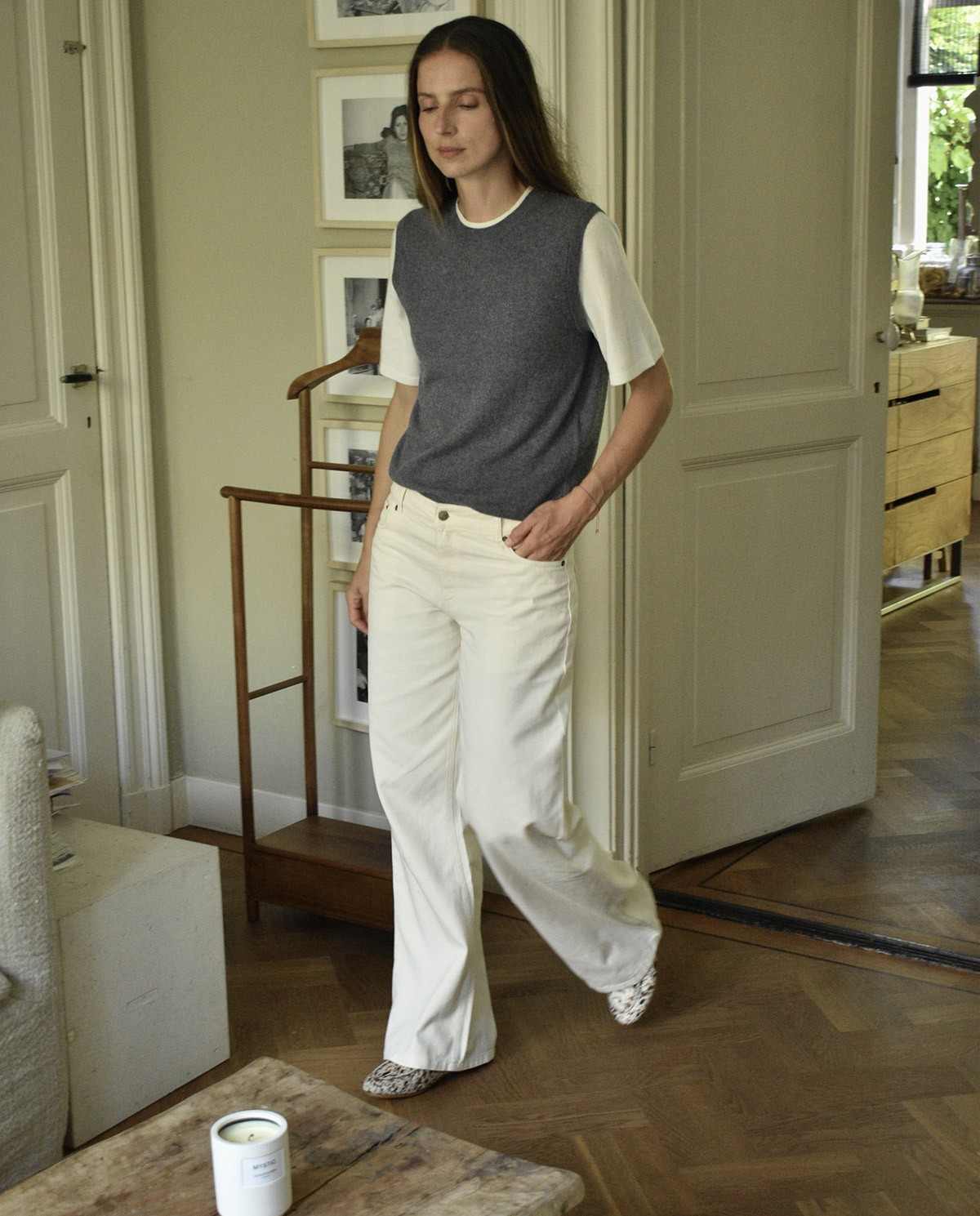 Grey two-tone short-sleeved sweater - Double-garment sweater 2