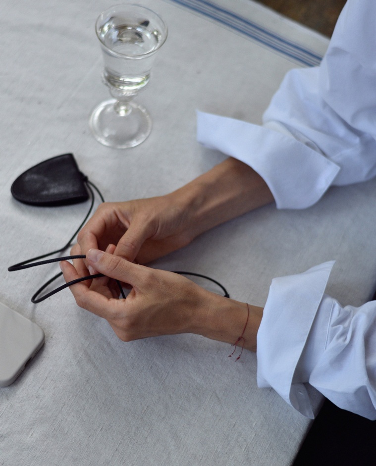 Colgador piel para gafas negro - Colgador para gafas