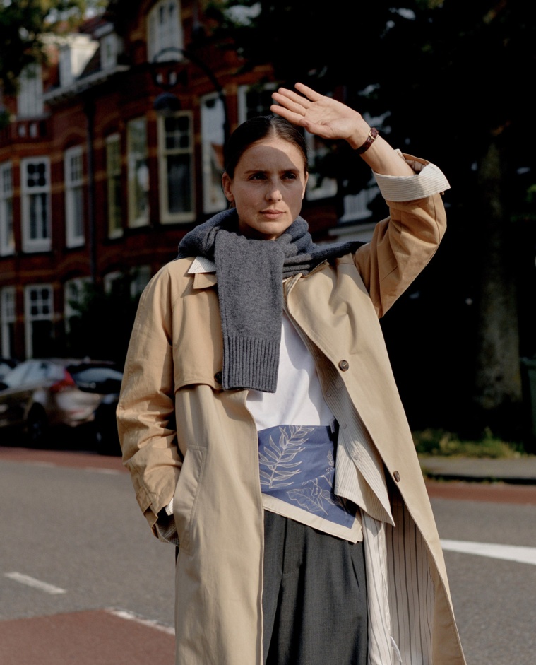 Gabardina larga algodón beige - Gabardina midi